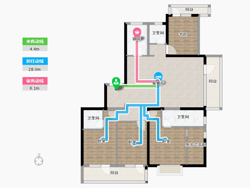 山东省-临沂市-临沂滨河万达广场-146.00-户型库-动静线