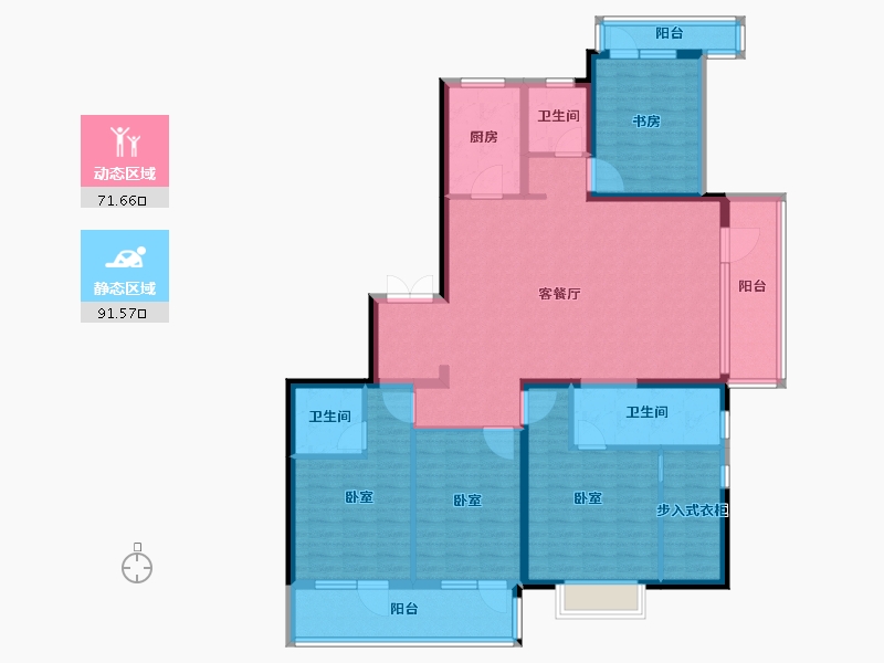 山东省-临沂市-临沂滨河万达广场-146.00-户型库-动静分区