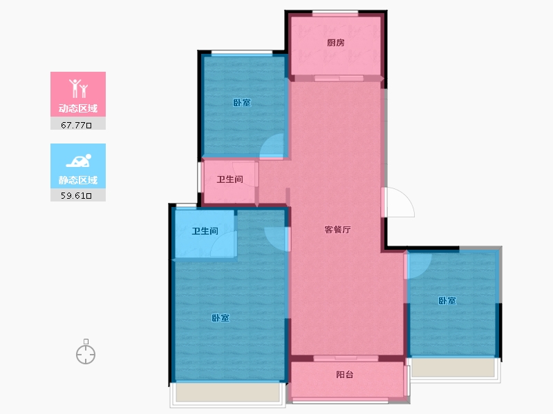 河南省-郑州市-融创蘭园-115.00-户型库-动静分区