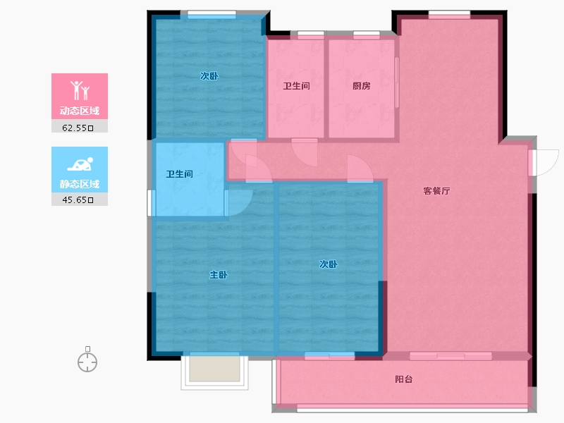 安徽省-蚌埠市-璀璨华城-98.40-户型库-动静分区