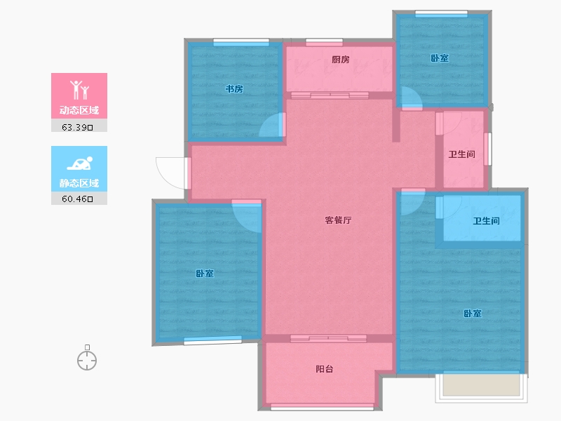 河南省-新乡市-绿都温莎城邦-110.42-户型库-动静分区