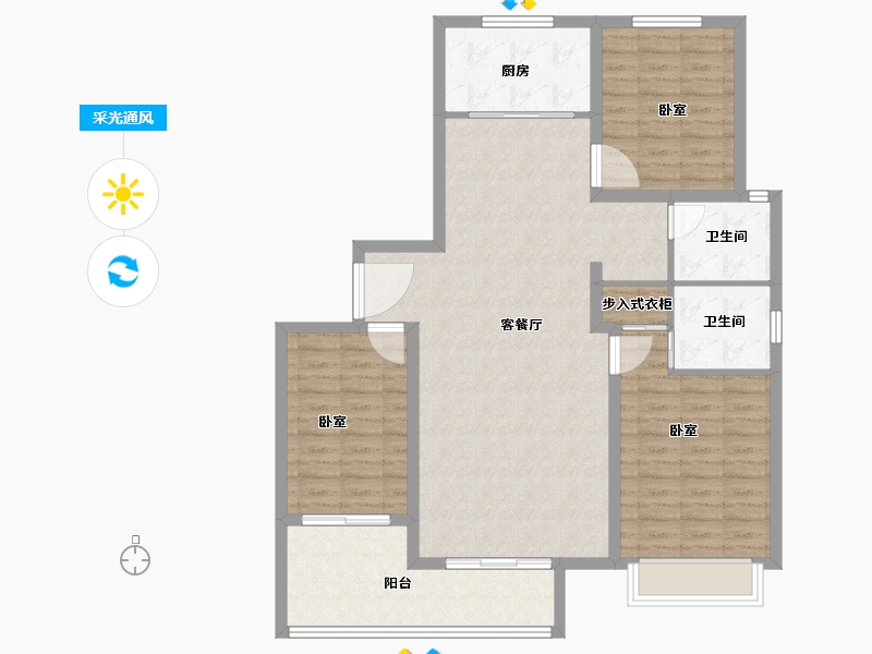 河南省-安阳市-领秀蓝岸-110.30-户型库-采光通风