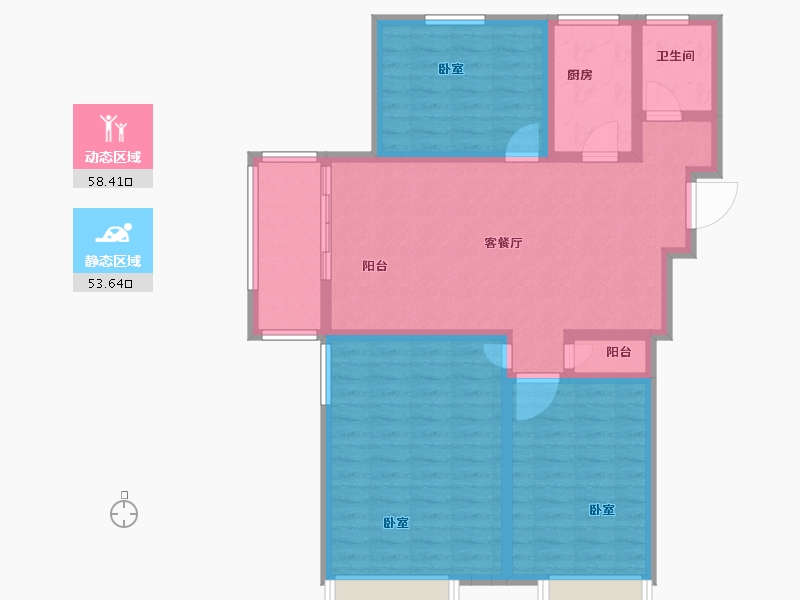 河南省-新乡市-绿都温莎城邦-100.39-户型库-动静分区