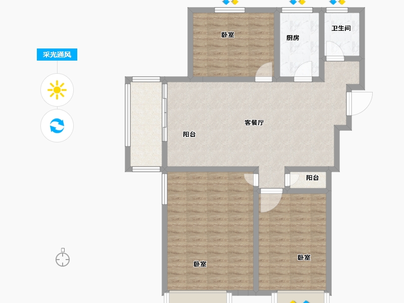 河南省-新乡市-绿都温莎城邦-100.39-户型库-采光通风