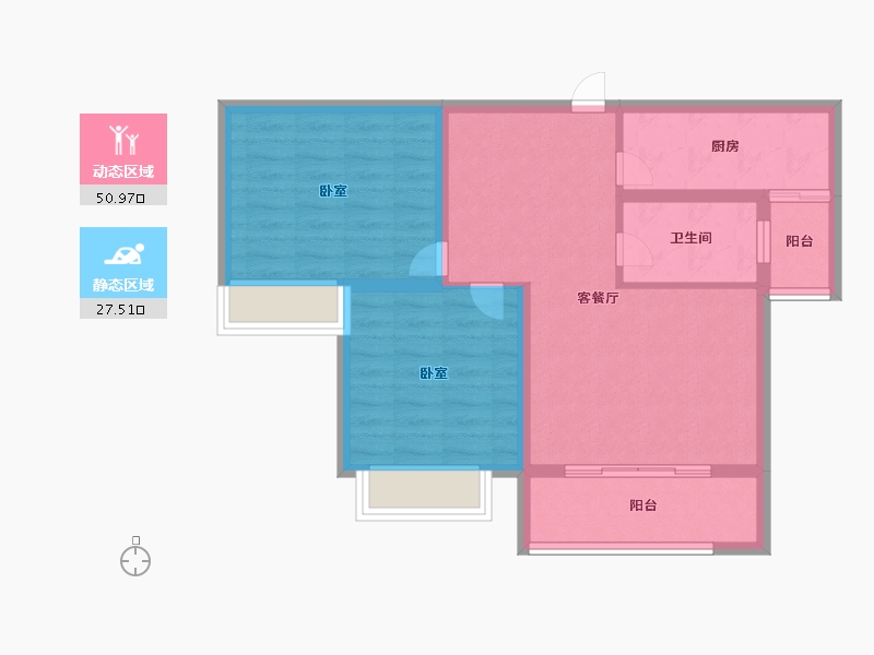 山东省-聊城市-广泽水映城-69.73-户型库-动静分区