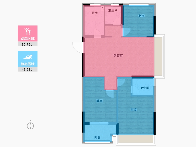 浙江省-嘉兴市-鸿翔宁郭府-72.00-户型库-动静分区