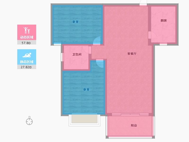 河南省-洛阳市-龙裕·理学新城-76.49-户型库-动静分区