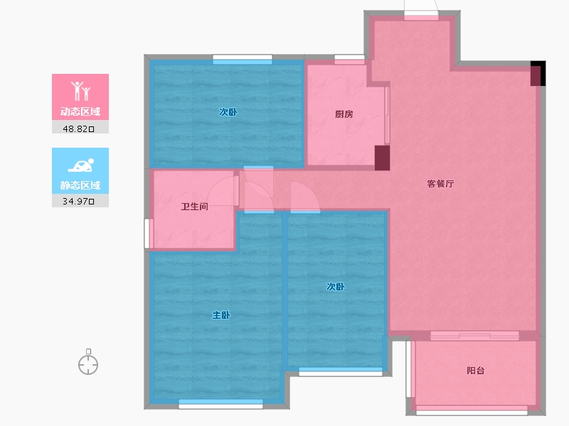 福建省-福州市-宏江翡翠湾-76.00-户型库-动静分区