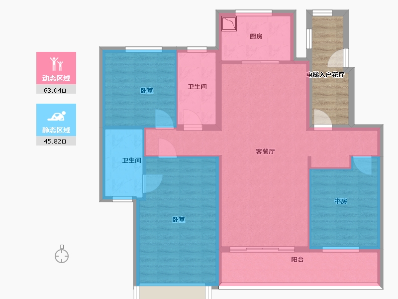 山东省-济南市-中铁诺德生态城-104.54-户型库-动静分区