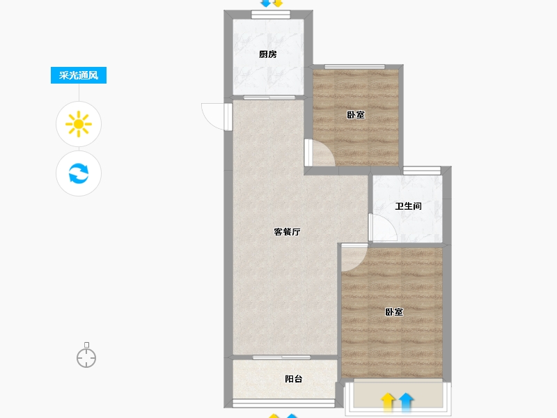 浙江省-嘉兴市-大悦府-52.87-户型库-采光通风