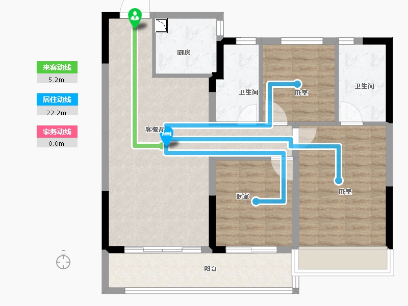 浙江省-嘉兴市-碧桂园北城春晓小区-82.00-户型库-动静线