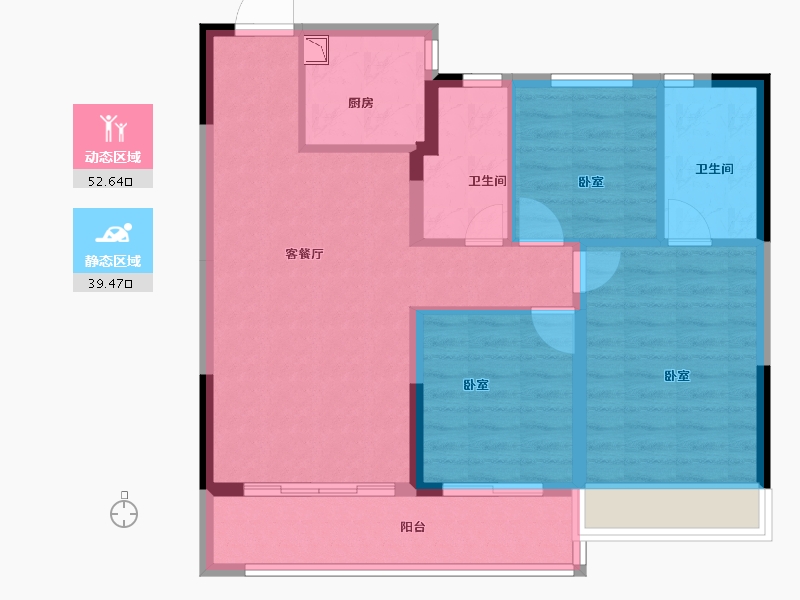 浙江省-嘉兴市-碧桂园北城春晓小区-82.00-户型库-动静分区