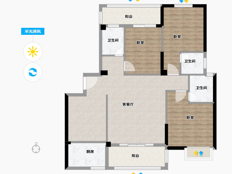 福建省-泉州市-白鹭湾-112.46-户型库-采光通风