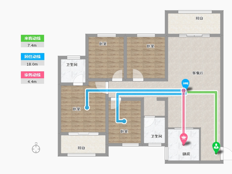 河南省-焦作市-孟州香格里拉花园榕园-118.00-户型库-动静线