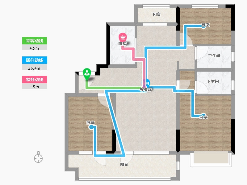 山东省-临沂市-临沭碧桂园翡翠天境-102.00-户型库-动静线