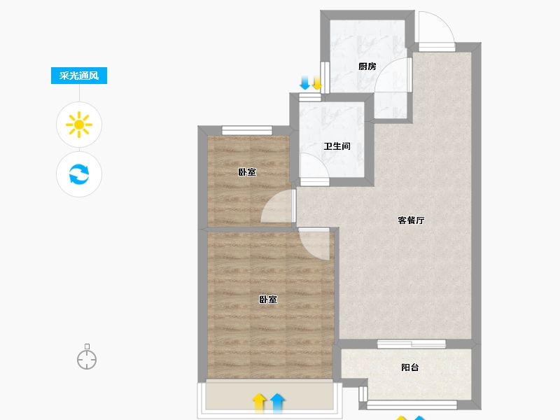 浙江省-嘉兴市-鸿翔百合园-58.01-户型库-采光通风