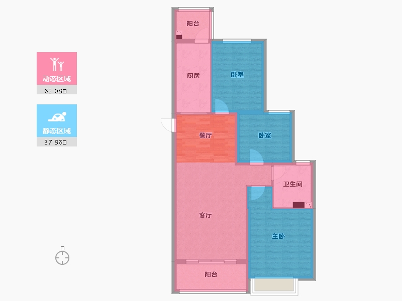 山东省-威海市-恒大翡翠华庭-89.58-户型库-动静分区