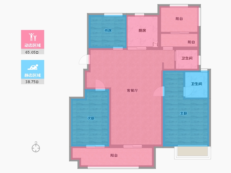 安徽省-蚌埠市-合肥孔雀城-92.00-户型库-动静分区