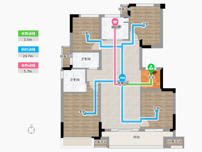 浙江省-台州市-悦景园-103.77-户型库-动静线