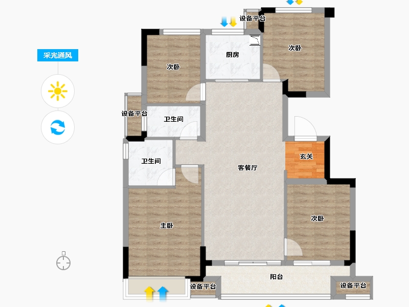 浙江省-台州市-悦景园-103.77-户型库-采光通风