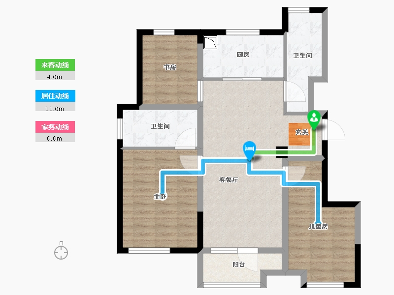 山东省-烟台市-世茂揽樾-83.00-户型库-动静线