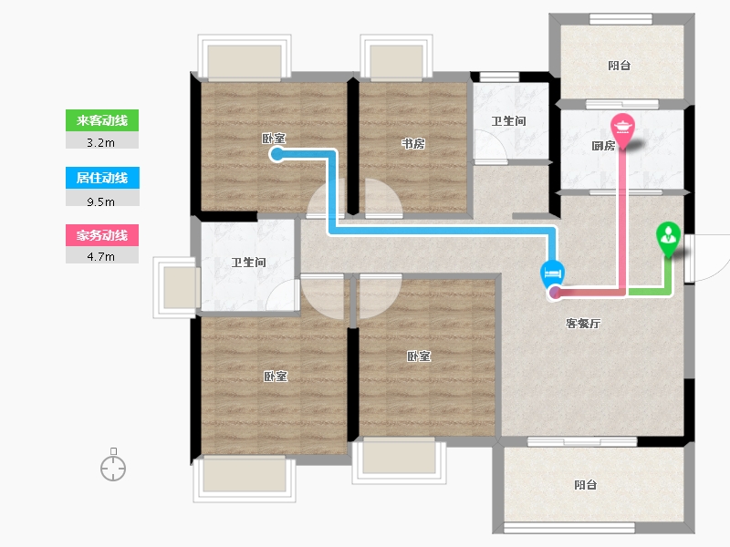 福建省-龙岩市-印象公园里-96.00-户型库-动静线