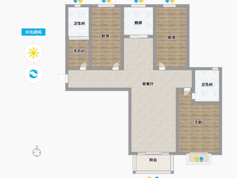 河南省-洛阳市-龙裕·理学新城-112.20-户型库-采光通风