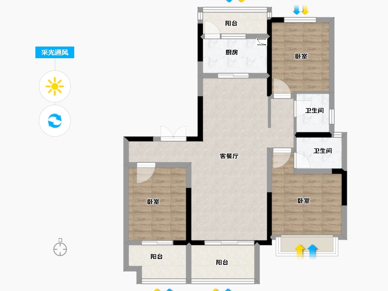 河南省-洛阳市-东豪紫园-98.06-户型库-采光通风