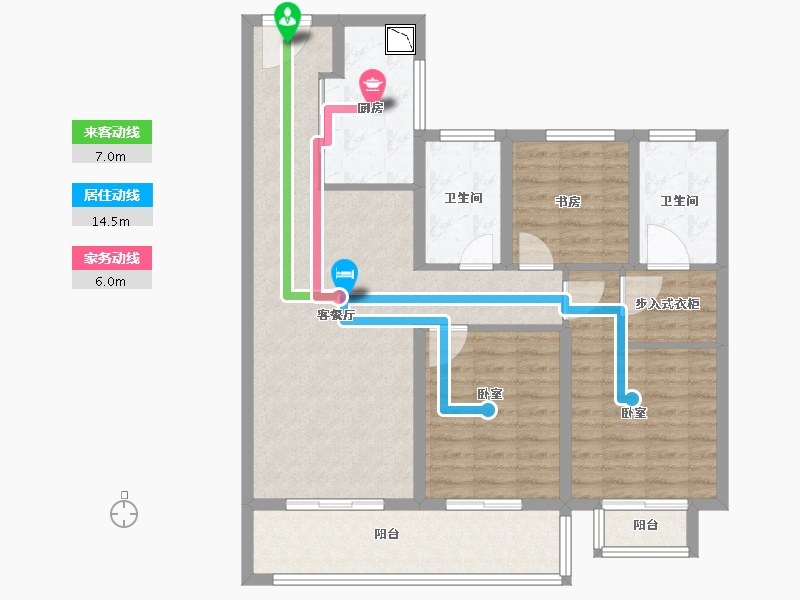 江苏省-无锡市-世茂璀璨时光-102.00-户型库-动静线