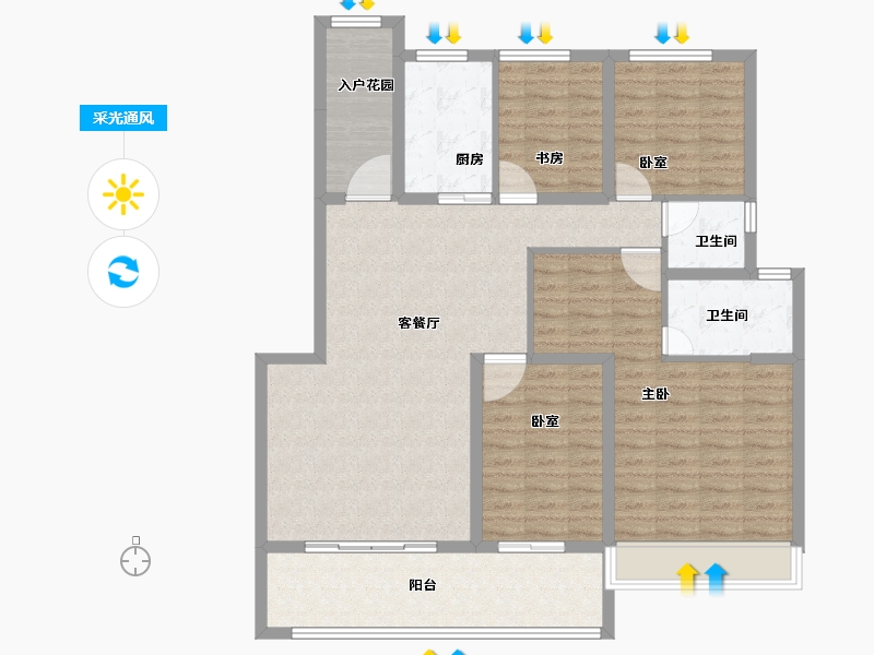 河南省-洛阳市-湖滨美院-120.00-户型库-采光通风