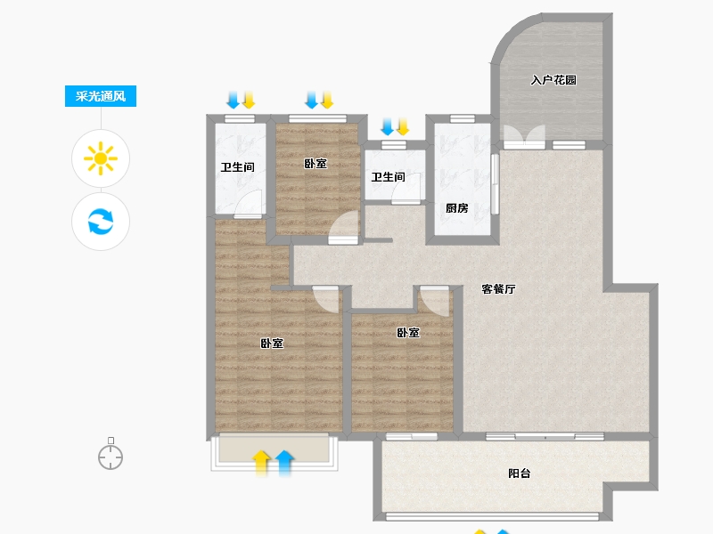 河南省-洛阳市-湖滨美院-118.62-户型库-采光通风