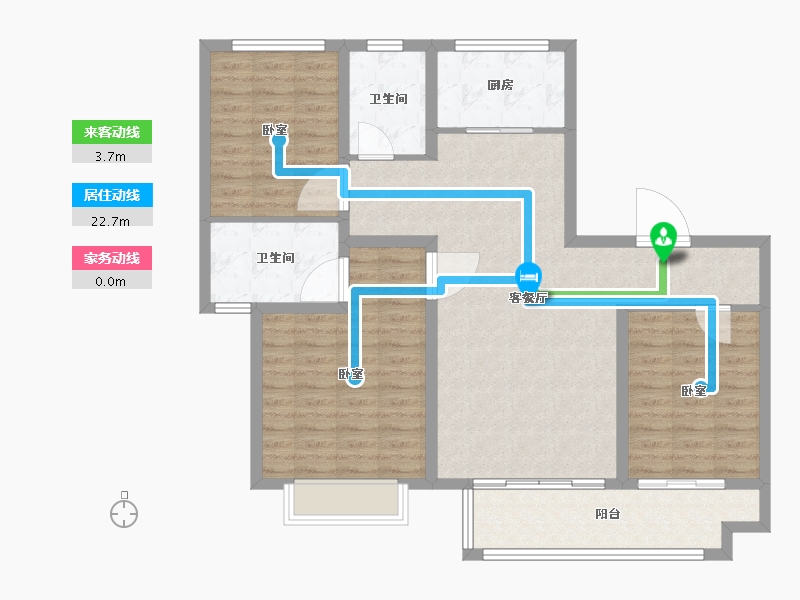 山东省-聊城市-鲁商城市广场-105.19-户型库-动静线