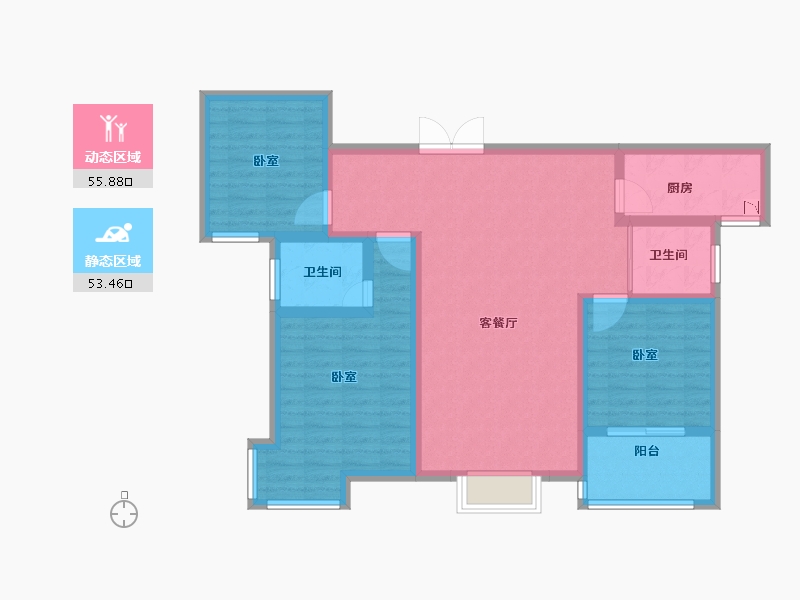 河南省-洛阳市-安泰山水华庭-97.54-户型库-动静分区