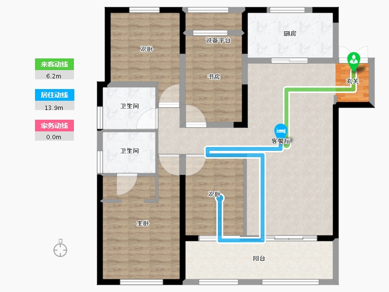 江苏省-常州市-弘阳燕澜风华住宅-117.01-户型库-动静线