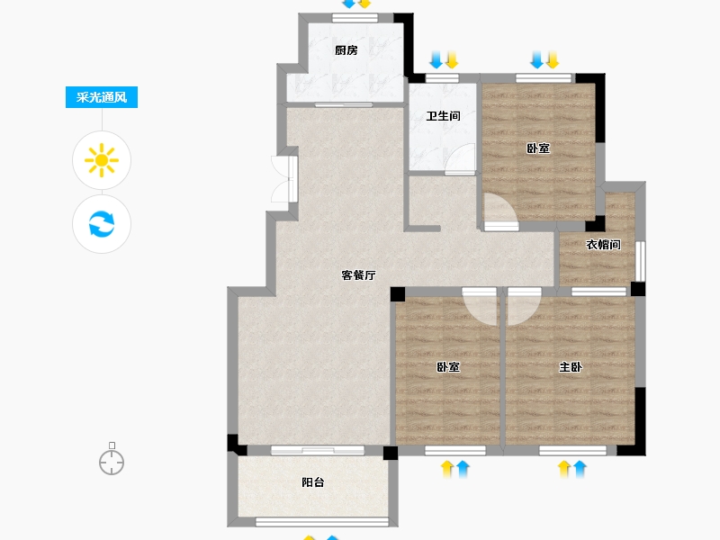 山东省-枣庄市-汇鑫华府-94.84-户型库-采光通风