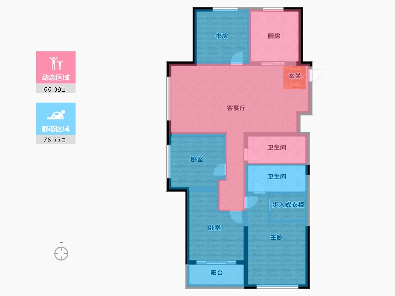 山东省-青岛市-海信都市逸品-128.29-户型库-动静分区