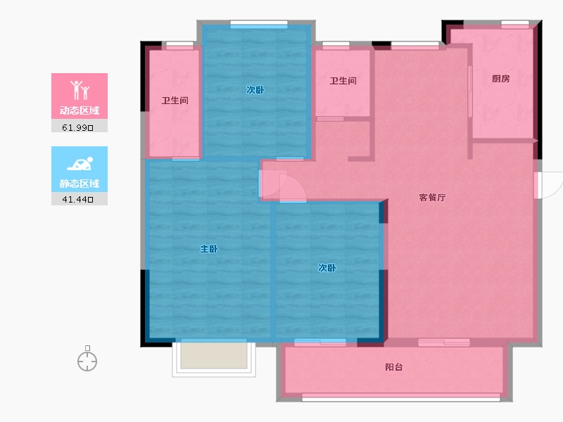 安徽省-蚌埠市-璀璨华城-93.50-户型库-动静分区