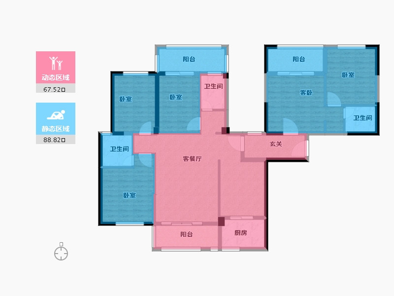 福建省-泉州市-白鹭湾-139.70-户型库-动静分区