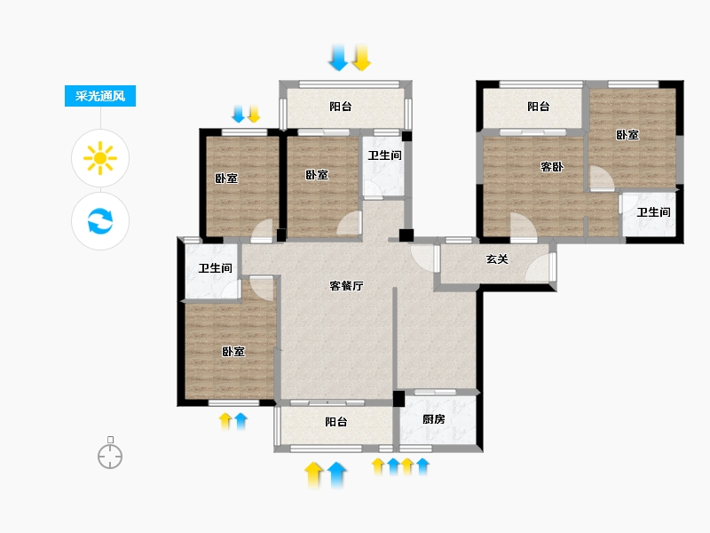 福建省-泉州市-白鹭湾-139.70-户型库-采光通风