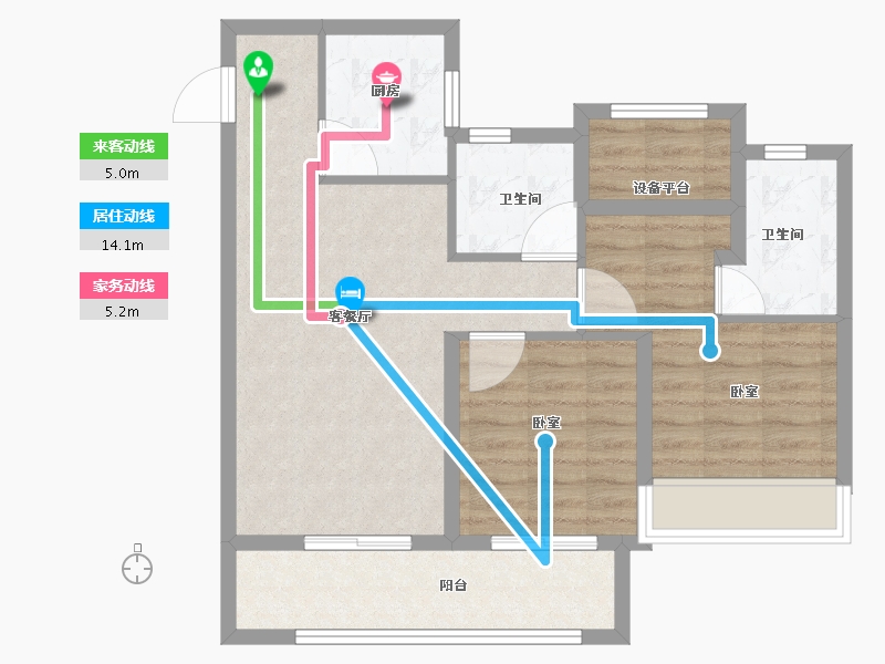 浙江省-绍兴市-新城悦隽公馆-74.00-户型库-动静线