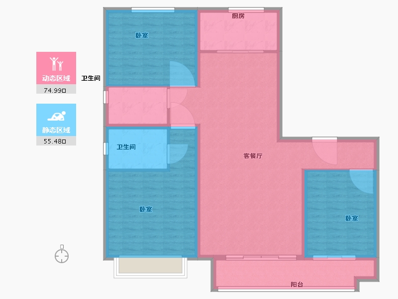 山东省-聊城市-鲁商城市广场-118.85-户型库-动静分区