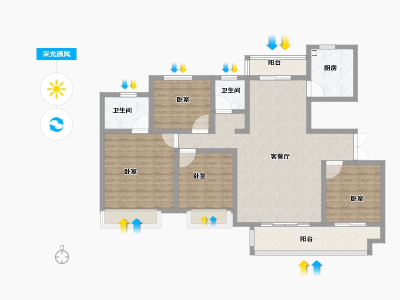 河南省-开封市-建业·尉州上院-115.01-户型库-采光通风