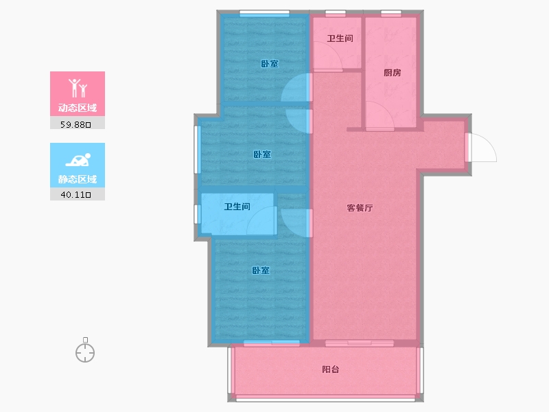 河南省-洛阳市-旭辉时代天际-90.00-户型库-动静分区