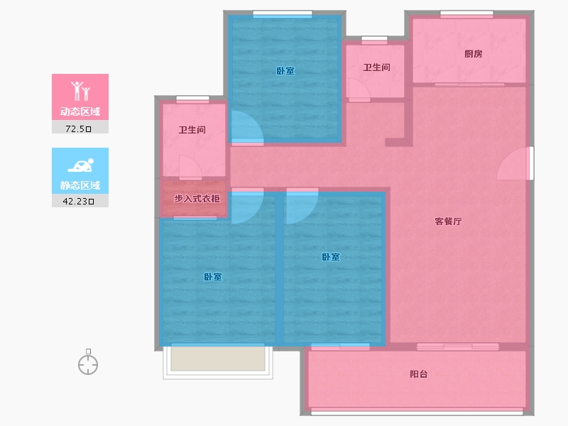 河南省-安阳市-领秀蓝岸-102.90-户型库-动静分区