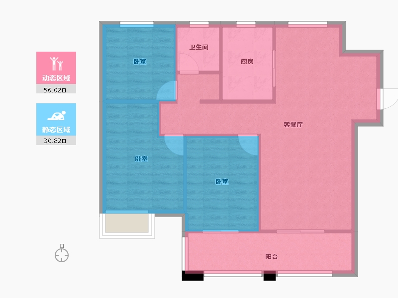 安徽省-合肥市-华地翡翠公园-79.19-户型库-动静分区