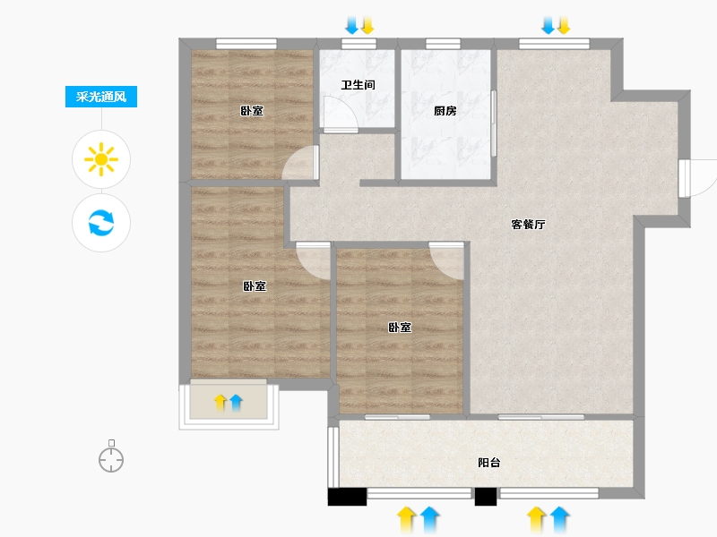 安徽省-合肥市-华地翡翠公园-79.19-户型库-采光通风