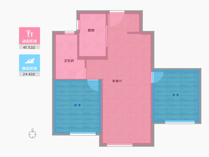 新疆维吾尔自治区-乌鲁木齐市-凯盈广场-62.78-户型库-动静分区