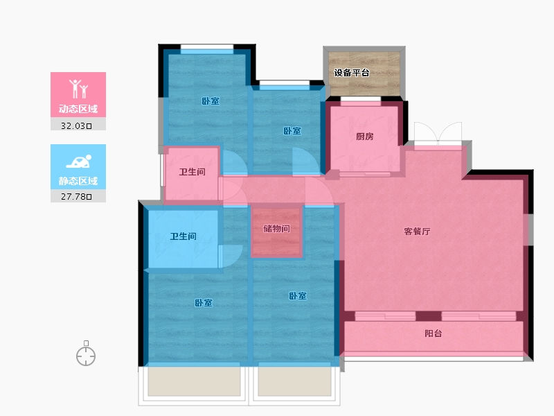 浙江省-绍兴市-中国铁建花语江南-54.10-户型库-动静分区