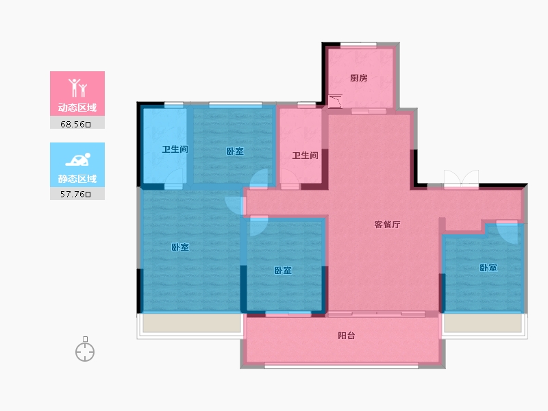 浙江省-嘉兴市-碧桂园北城春晓小区-112.00-户型库-动静分区