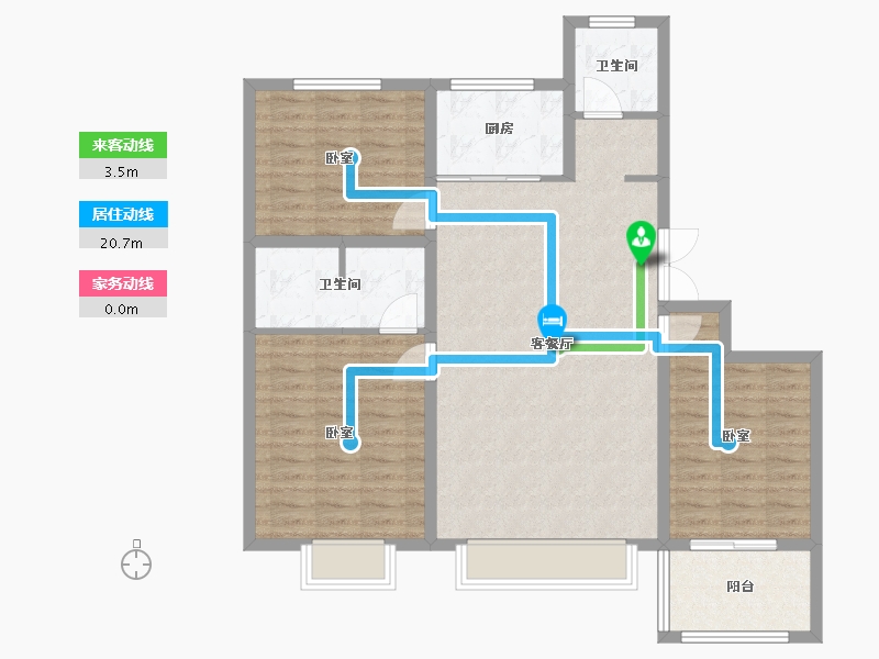 山东省-济宁市-九巨龙青年城3期 华锦苑-98.00-户型库-动静线